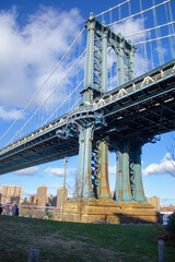 Obraz premium New York City, New York/USA: Manhattan Bridge from Brooklyn side