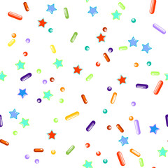 Sprinkles grainy. Seamless Pattern. Cupcake donuts