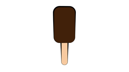 Ice cream icon, modern minimal flat design style. Chocolate ice cream bar on stick, vector illustration