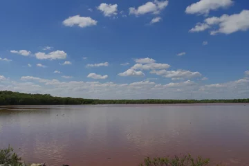 Foto op Canvas Wide view of the reddish water of Lake Thunderbird in Oklahoma © raksyBH