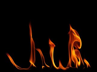 Flames on a black background
