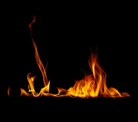 Fototapeta premium Fire flames black background