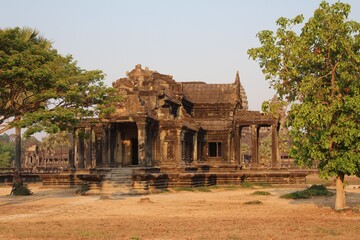 Fototapeta na wymiar Cambodia. Angkor Wat temple. The Hindu temple was built at the beginning of the 12th century, during the reign of Suryavarman II. Siem Reap city. Siem Reap province.