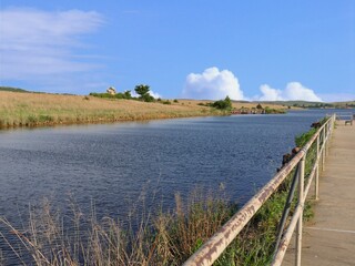 Fototapeta premium Beautiful view from the concrete dock at Lake Elmer Thomas, Oklahoma