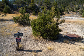 Bath Lake thermal feature in Yellowstone National Park