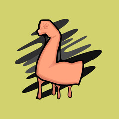 Image of a human hand in the style of leaking paint. Images intended for art, medicine, and more.