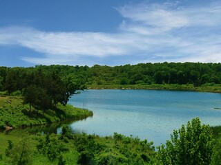 Refreshing view of a lake at Chickasaw National Recreation Area in Davis, Oklahoma