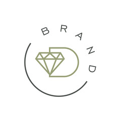 Monogram D diamond Logo Design Template
