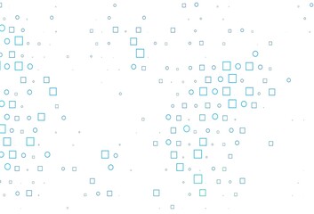 Light Blue, Green vector pattern with spheres, squares.