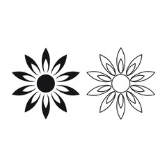 Flowers icon design isolated on white background