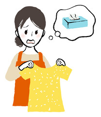 illustration of laundry with brush