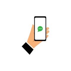 Hand holding smartphone