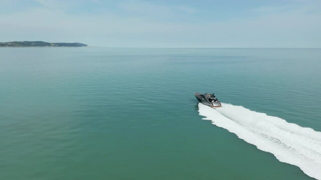yacht cruising at high speed