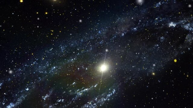 The Andromeda Galaxy moves in the great universe.