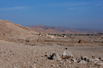 Fototapeta na wymiar Ruins of the ancient city of Palmyra, Syria