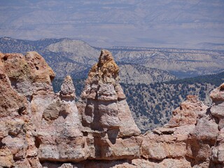 Close up of geologic formations at Black Birch Canyon, an elevation of 8,750 at Bryce Canyon National Park in Utah.