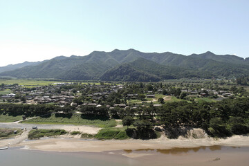 View of Hahoe Folk Village from Buyongdae cliff, Andong, South Korea