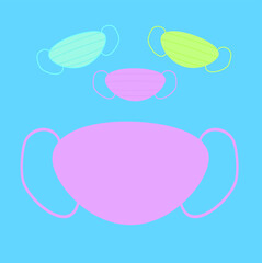 Medical face mask , safe breathing mask , protection from coronavirus, from contamination. Stay safe. Banner. Space for your text.