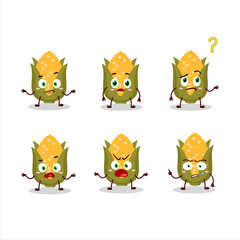 Cartoon character of corn with what expression