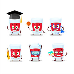 School student of cranberry juice cartoon character with various expressions