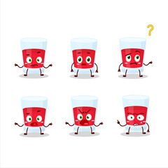 Cartoon character of cranberry juice with what expression