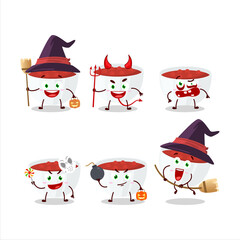 Halloween expression emoticons with cartoon character of cranberry sauce
