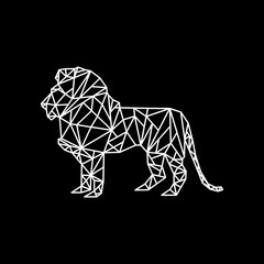 black and white lion