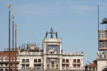 St. Mark's Clocktower (Torre dell'Orologio) in Piazza San Marco, Venice, Italy 