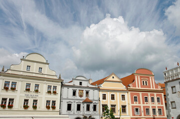 Fototapeta na wymiar Old Town Square in Cesky Krumlov, Czech Republic