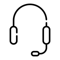 Pixel perfect audio headset podcast line icon