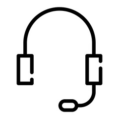 Pixel perfect audio headset podcast line icon
