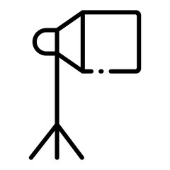 Pixel perfect studio lighting strobe line icon