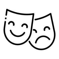 Pixel perfect theater face mask line icon