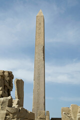 Ancient obelisk in the temple of Karnak, Luxor, Egypt