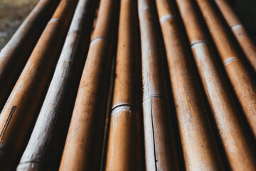 old brown tone bamboo plank fence texture for background