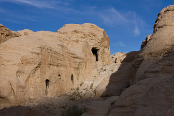 Fototapeta na wymiar Nature and rocks of Wadi Rum Village in Jordan