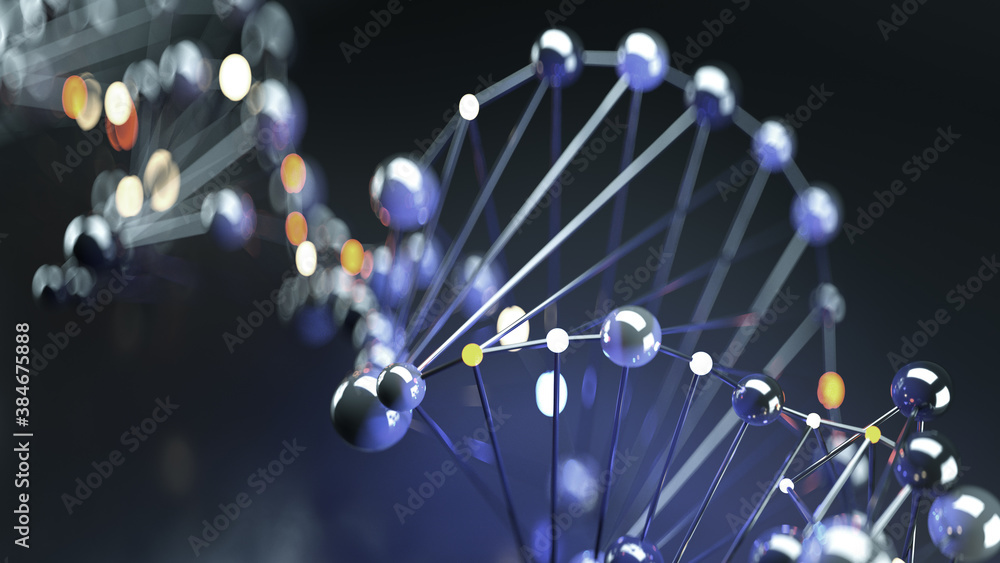 Poster grid of linked spheres abstract 3d render illustration