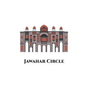 The ninth gate of Jaipur located at Jawahar Circle, Jaipur, Rajasthan, India. Best vacation for travel and trip. You can enjoy musical fountain here. Highly recommend for traveler to visit in Jaipur.