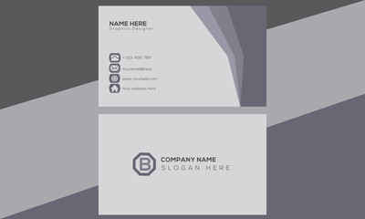 Horizontal business card print template. white and black colors.
