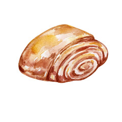 Watercolor drawing of delicious pastries