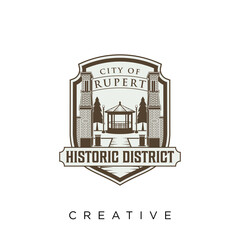 gate building logo design vector icon symbol