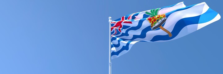 3D rendering of the national flag of British Indian Ocean Territory waving