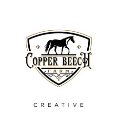 ranch horse logo design vector icon symbol