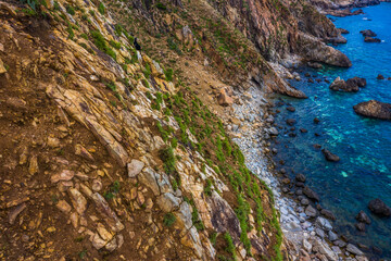 Beautiful landscape in Eo Gio, Quy Nhon, Vietnam from above.