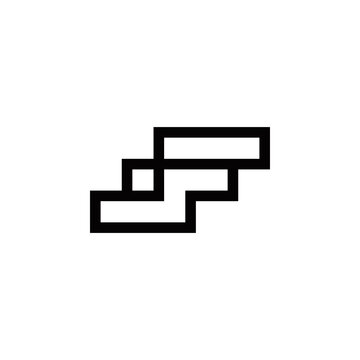 s f sf fs initial stair logo design vector symbol graphic idea creative