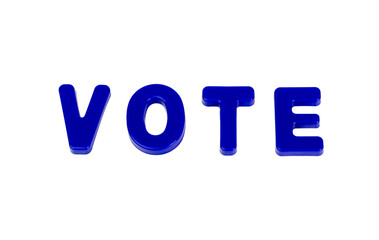 Text VOTE on a white background.