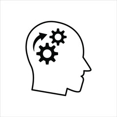 Head think concept icon design. Message talk sign. Creative idea symbol. on white background