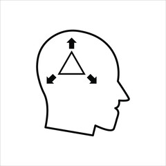 Head think concept icon design. Message talk sign. Creative idea symbol. on white background