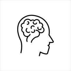 Head think concept icon design. Message talk sign. Creative idea symbol. on white background