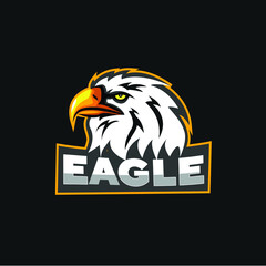 Eagle logo with sharp eye for game, e-sport, or sport club
